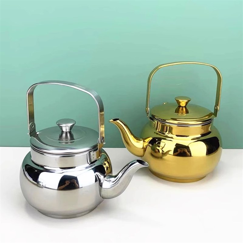 不锈钢烧水壶茶壶餐厅酒店带滤网泡茶壶带茶网煮水壶家用花茶水壶