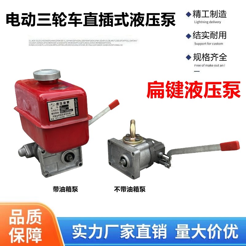 电动三轮车扁键直插式液压泵右旋油泵液压自卸翻斗电机泵动力机泵