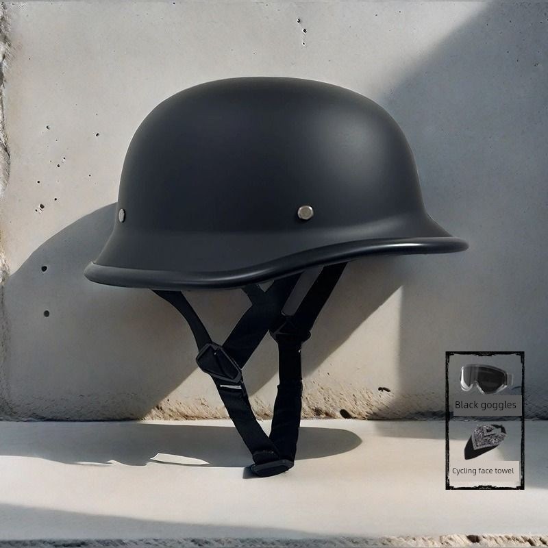 GSB3C认证机车覆古头盔摩托车头盔瓢盔哈雷德式钢盔帽大兵盔巡航