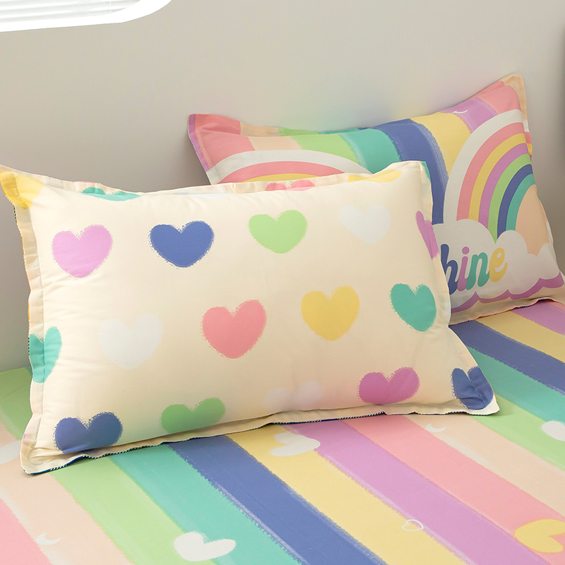 枕套纯棉一对装单人儿童枕头r套30x50全棉乳胶枕芯套罩48x74cm春