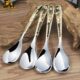 8印花 勺汤印花银便携 银勺调羹 餐具长柄勺子 勺匙咖啡勺银汤银