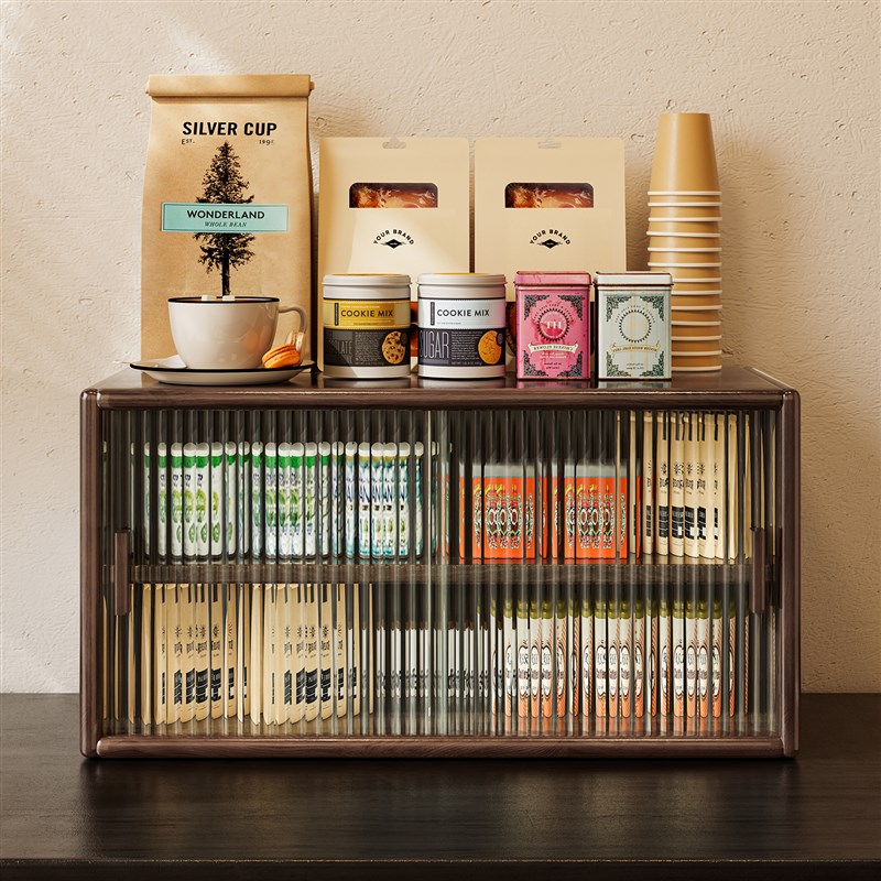 桌面实木a收纳盒杯子收纳柜茶具柜子厨房水杯置物架杯架餐具收纳