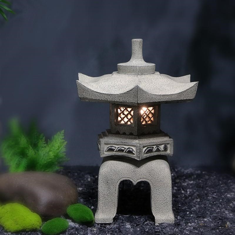 庭院花园装饰日式l太阳能灯塔别墅室外阳台小院微景观复古落地宫