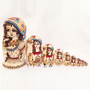 包邮 情人节俄罗斯套娃 十层美女玩具木制生日礼物礼品许愿 娃娃