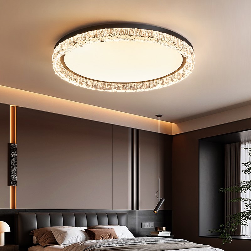 2025新款意式极简现代简约轻奢高级感大气主卧书房卧室.主灯吸顶