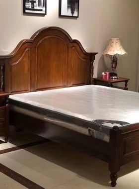 DA810美式实木床1.8米床1.5米床简美全实木P床原木纯实木床简约床