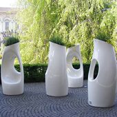 户外创意花洞造钵异形花瓶商场落地式 组合花器玻璃钢花盆型定制树