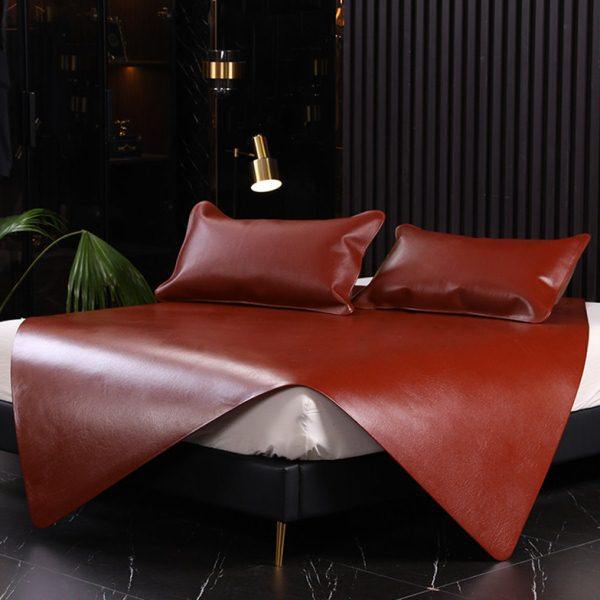 YOMO/原牧硬席头层牛皮凉席水牛皮席1.8米三件套1.5m夏季皮凉席子