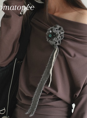 OTPé 星星纽扣 手工针织胸花 百搭配饰胸针徽章