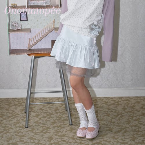 OTPe*淡蓝流光纱质高腰短裙
