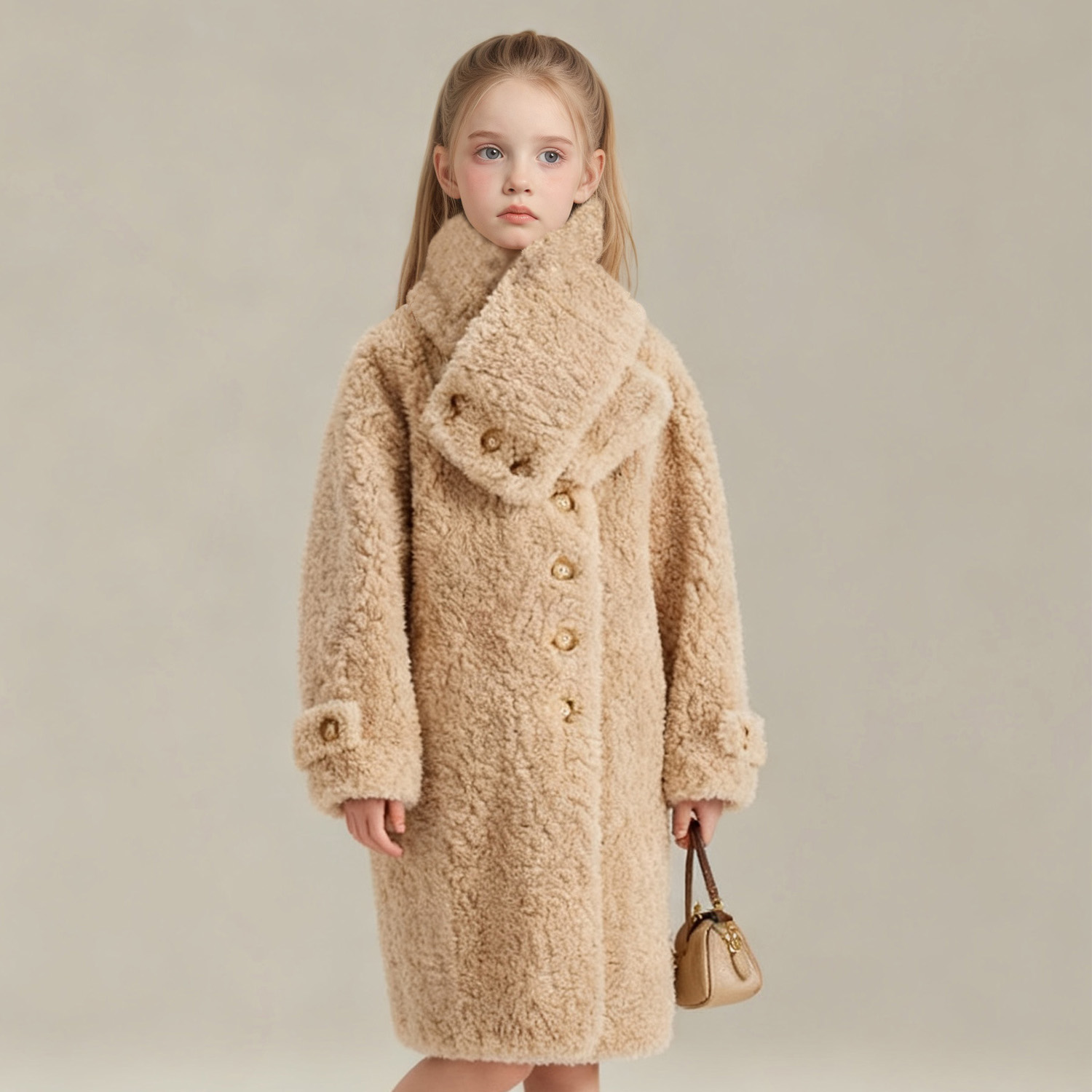 萌校长儿童皮草加厚外套