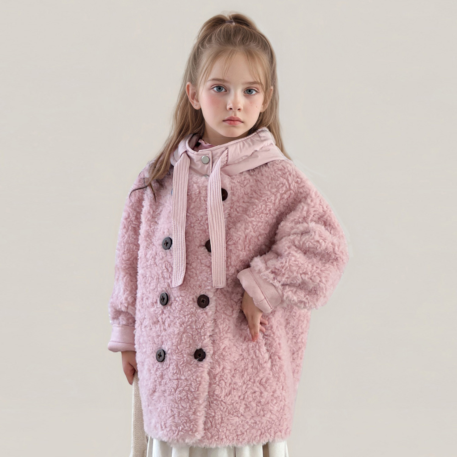 萌校长儿童皮草加厚外套