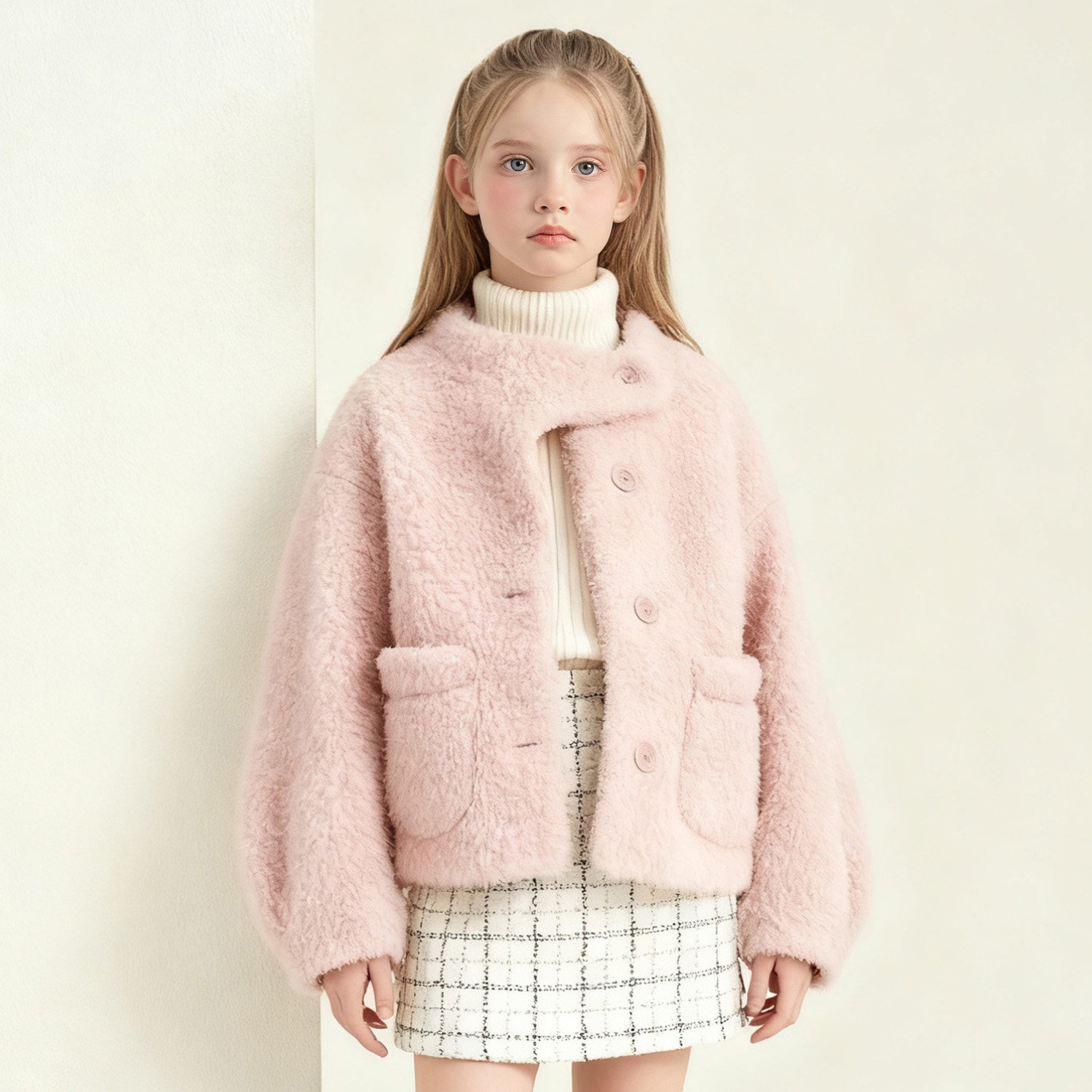 萌校长儿童皮草加厚外套