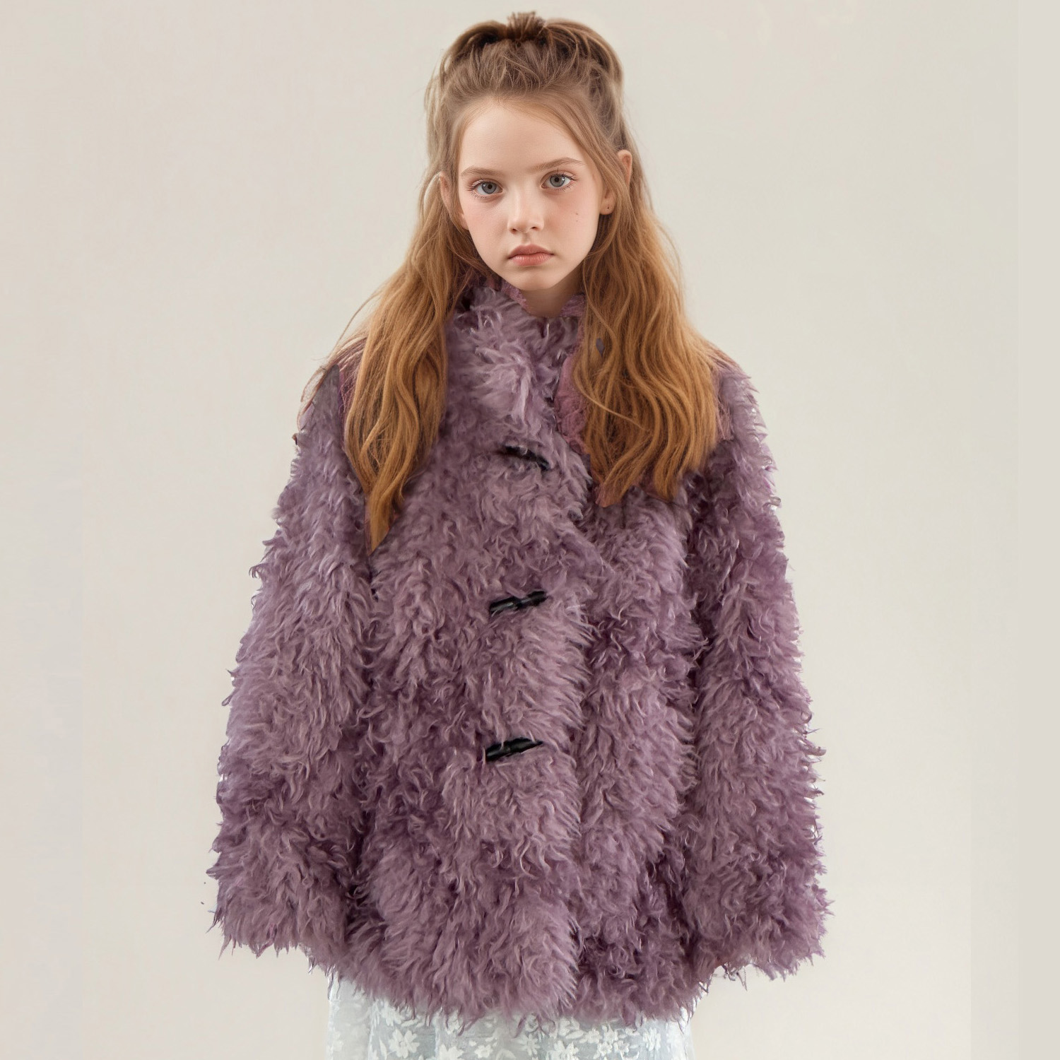 萌校长儿童皮草加厚外套