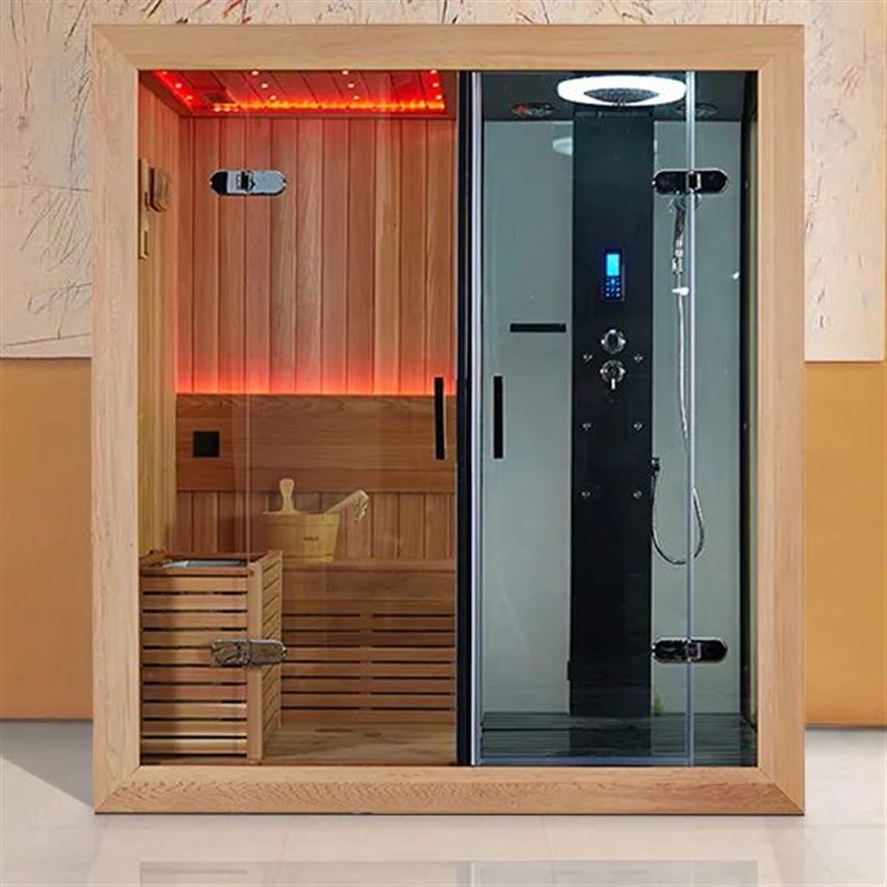 桑拿房湿蒸淋浴干湿一体一体房家用单人双人N定制远红外光波汗蒸
