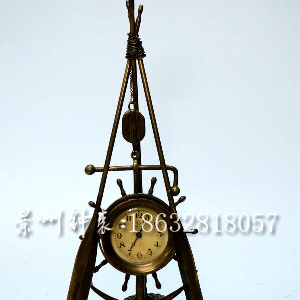 纯铜欧式架会所摆设 西洋 机械样板间古玩钟表钟表 井台钟高档