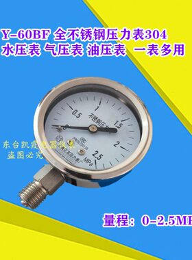 不锈钢压力表.不锈钢水压表油压表1BF/压力表602.5Y气压表全MPA6