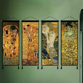 挂布背景布抽象布艺艺术墙面装 饰挂画走廊挂毯卧室玄关吻与拥抱