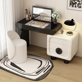 实木梳妆台斗柜一体卧室复古奶油风小G户型翻盖化妆桌高级感收纳