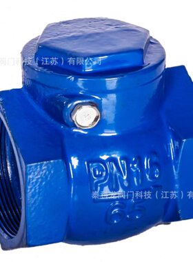 H14X-16Q球墨铸铁内螺纹连接旋启式止回阀橡胶瓣摇摆式逆止向阀
