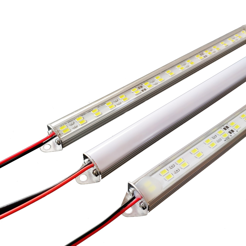 12V24V伏双排高亮硬灯条透明乳白防水机器设备照明灯管灯带长条灯
