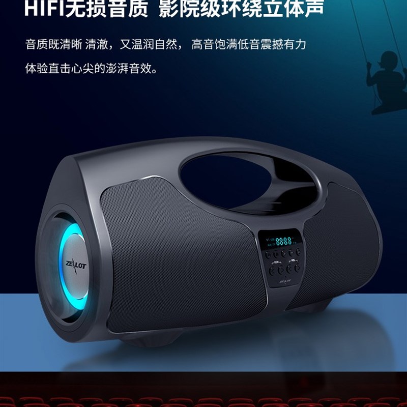 德国巨炮40W重低音家用蓝牙音箱双喇叭K歌专用话筒麦克风车载音响