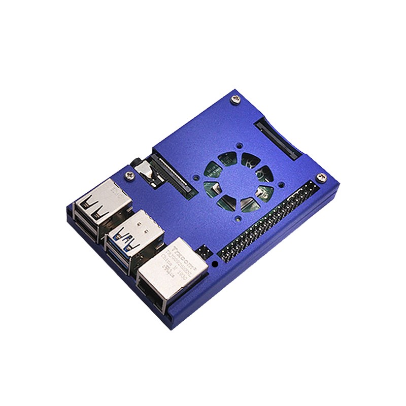 新品4代树莓派金属外壳RPi4树莓派保护壳带壁挂支架支持DIN35卡扣