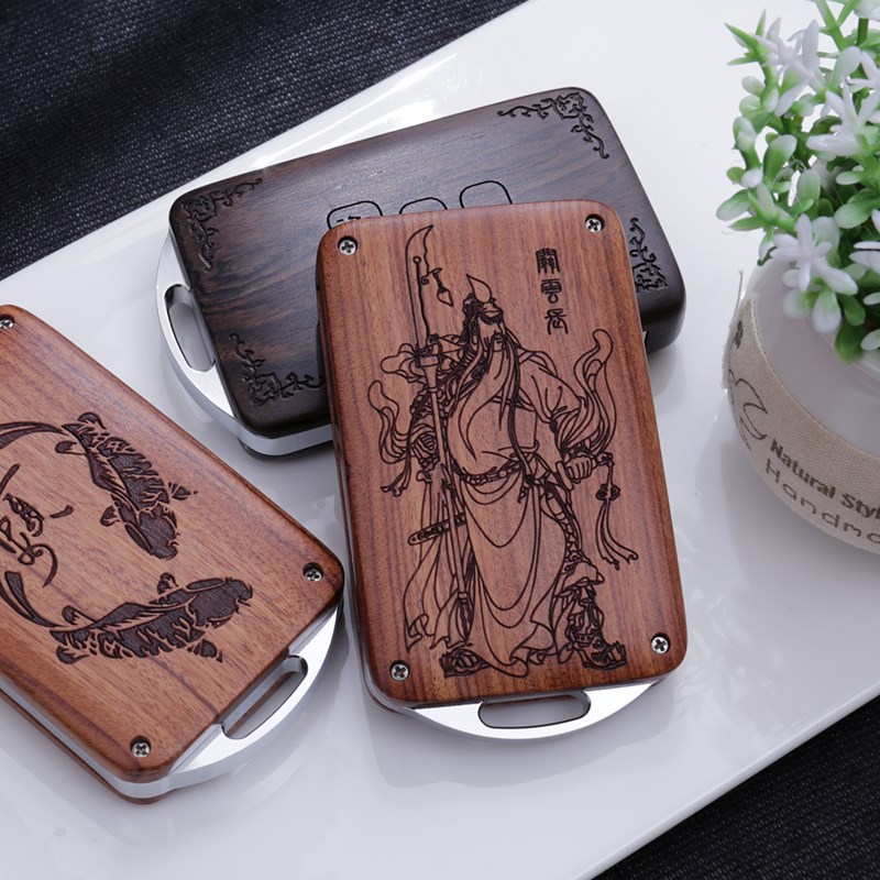 适用于大众帕萨特探岳嘉旅汽车替换改装实木钥匙壳非钥匙套