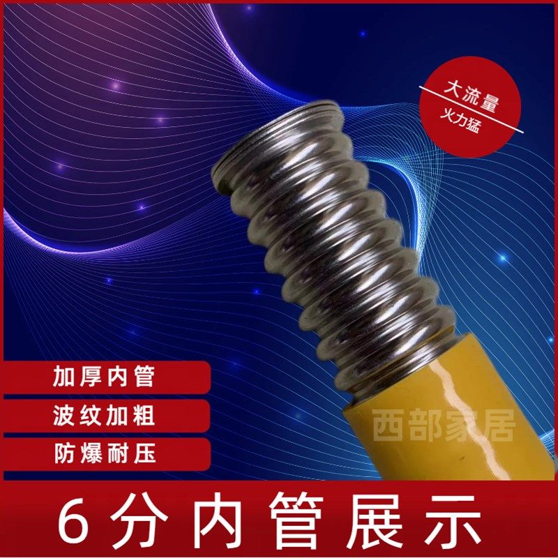 加厚型壁挂炉专用6分变4分燃气管波纹管304不锈钢防爆软管DN20*15