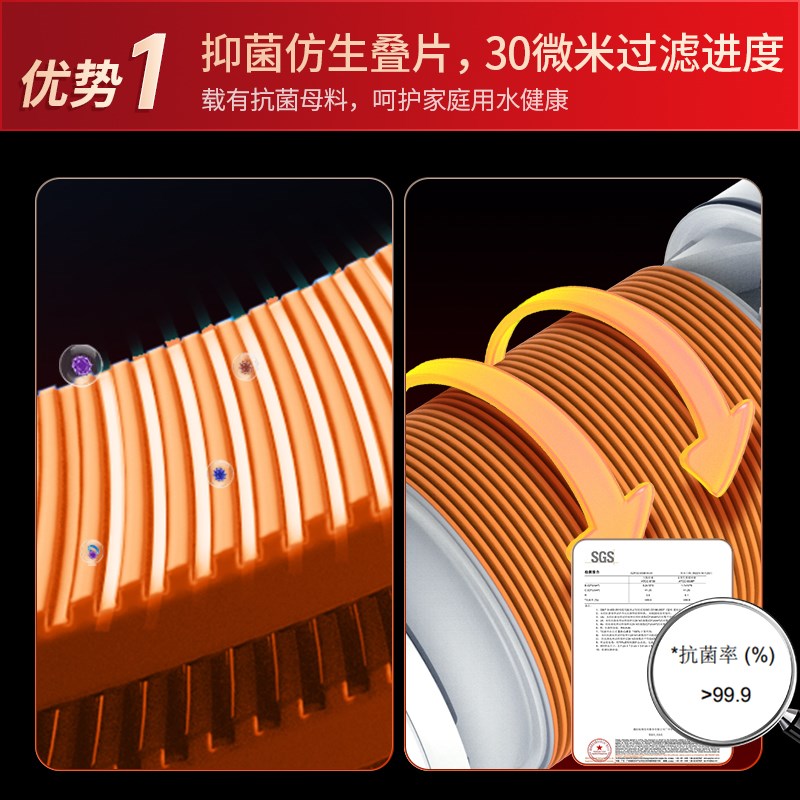 【安装全包】韦思卡尔前置过滤器家用自来水反冲洗全屋净水器W60T