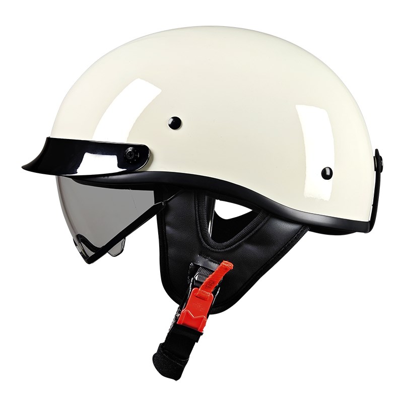 3C复古头盔男摩托车半盔瓢盔巡航机车小盔体女电动车安全头盔夏季