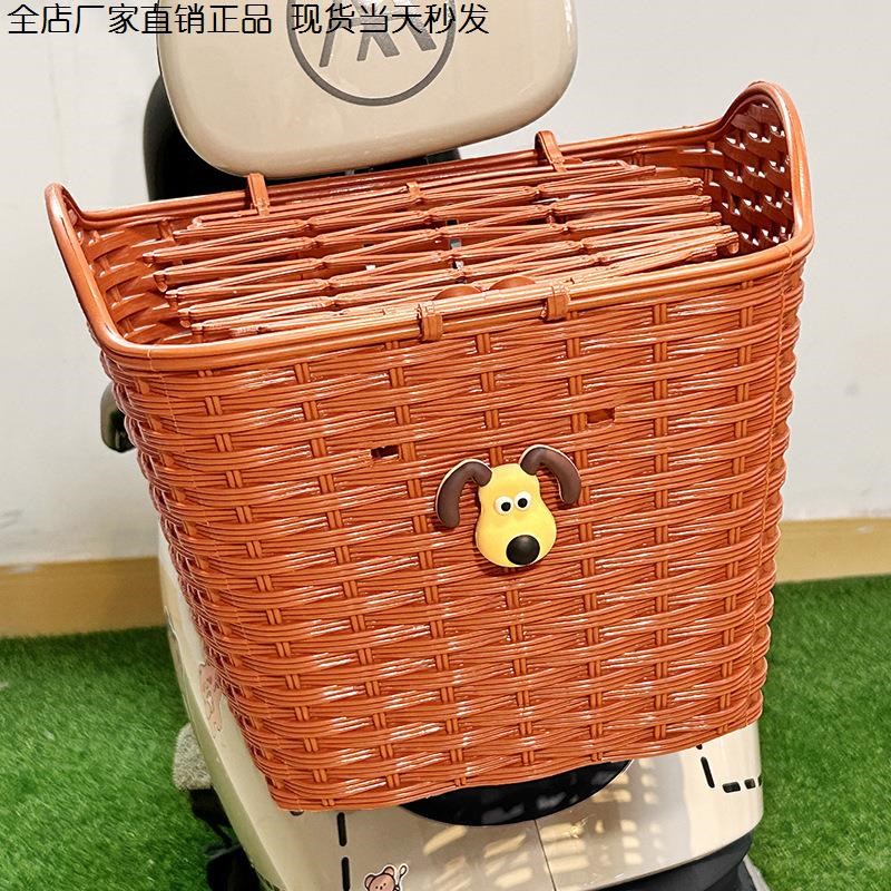 电动车后面车筐后置电动摩托车后尾挂篮加大书包篓后用靠背菜篮子