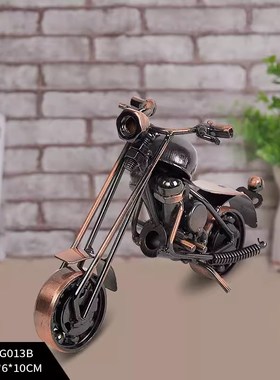 铁艺摩托车复古摆件客厅玄关酒柜装饰品房间工艺品办公桌面小摆设