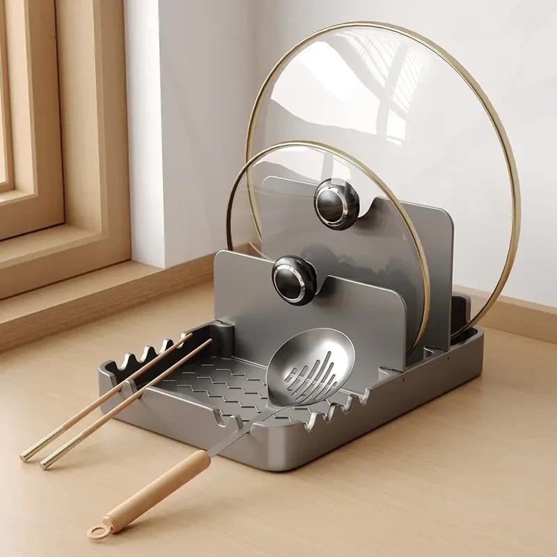 厨房锅盖放e置多功能台面置物架锅铲菜板放置架锅架神器架子砧板