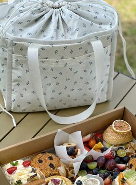 餐饭盒便当户外袋包防水加厚露营golow野手提保温g保鲜 go大容量