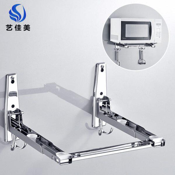 支架烤箱4铁艺30伸缩折叠放墙上微波炉架子壁挂厨房置物架不锈钢