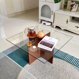 茶几2024复古风创意高级简约现代客厅家用感网红新款极简钢化玻璃