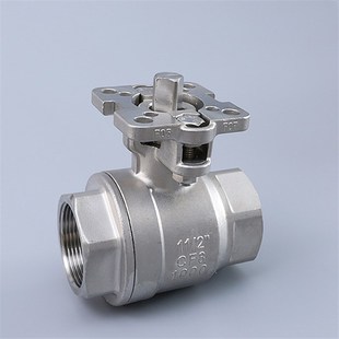 不锈钢高平台二片式 球阀带平台内螺纹丝扣丝口球阀DN253240Y50658