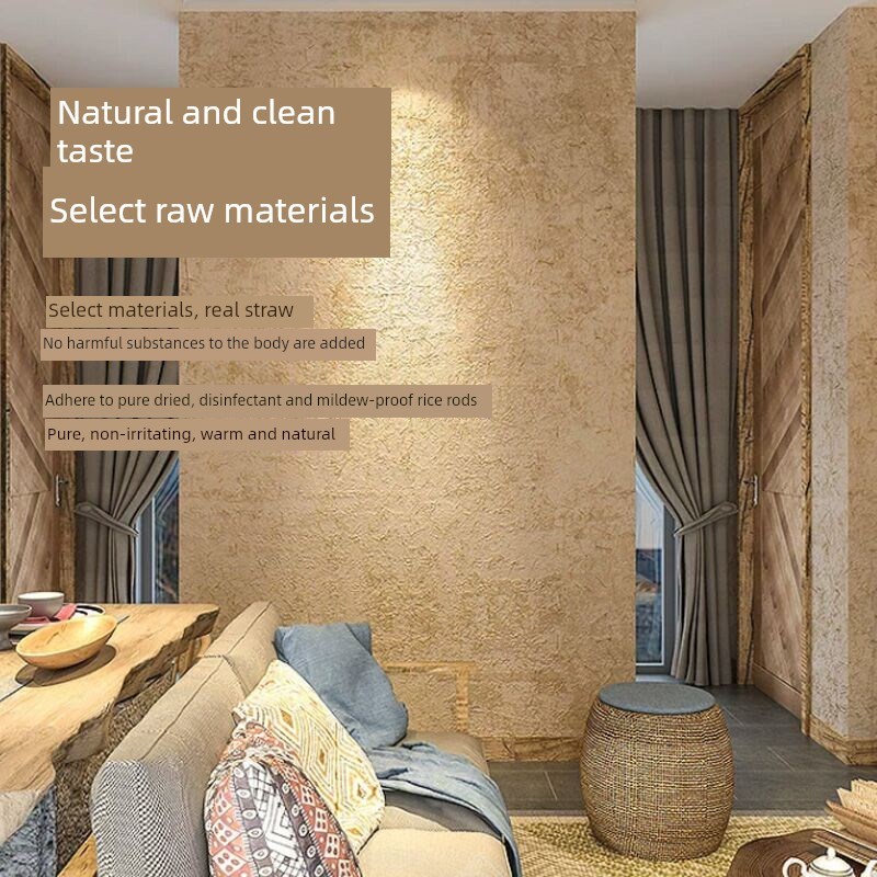 生态稻草漆稻草泥内墙民宿艺术漆C室内艺术漆外墙黄泥桶准备使用