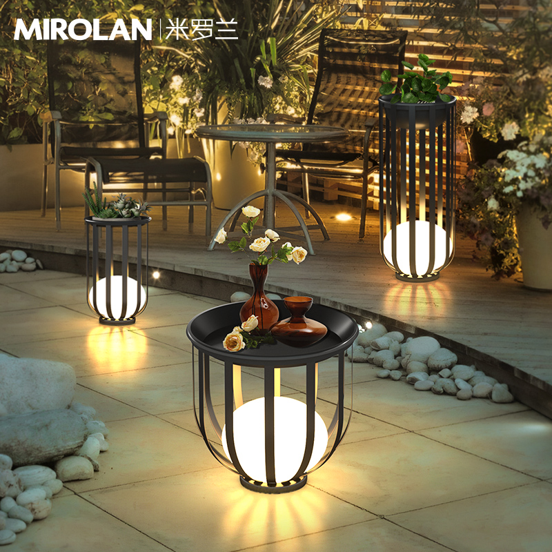 太阳能花园灯f室外阳台灯户外庭院落地灯别墅现代草坪灯防水草地