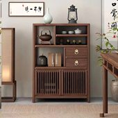 实木博古架置物架收纳柜子茶叶中式 茶室柜现代简约
