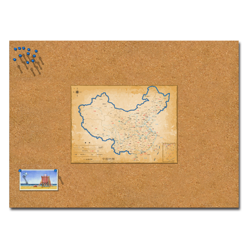 旅游足迹a照片墙小地图可定制不同尺寸适合毛毡软木板表面扎钉标