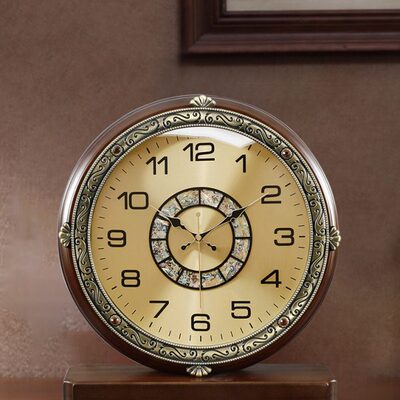 钟表木质座钟金属简约摆静音客厅家用新中式大个性复古太重钟时钟