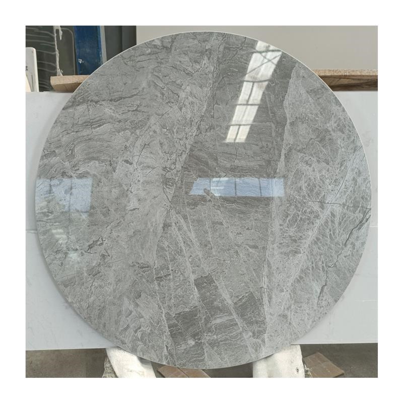 岩板定制圆形餐桌定制简约现代转盘圆桌I茶几大Q理石台面定做桌面