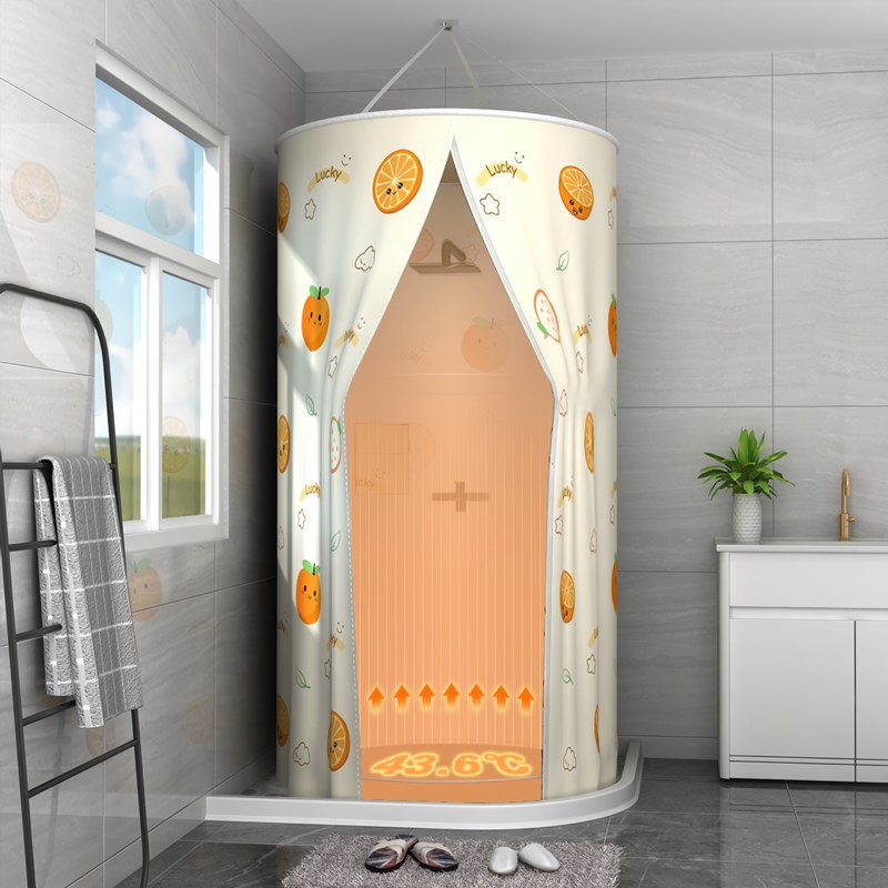 浴室浴帘防水布化妆室浴罩浴帐冬天家用洗澡帐R保温罩保暖浴照加