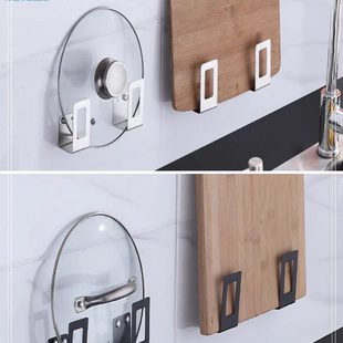 2021不秀纲架厨房免打孔锅盖架菜板砧板壁挂不锈钢置物架收纳挂件