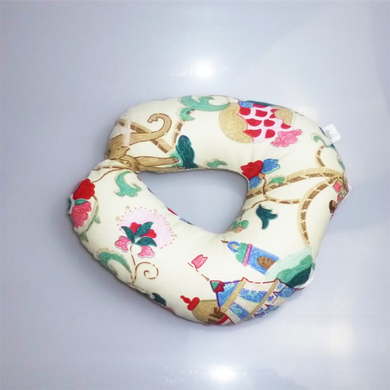 棉粗布荞麦壳决h明子U型枕头带内胆枕套 可拆洗旅行枕会销礼品家