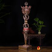 紫铜带撅杵供具家用金刚供具尼泊尔金刚工艺品普巴杵底座