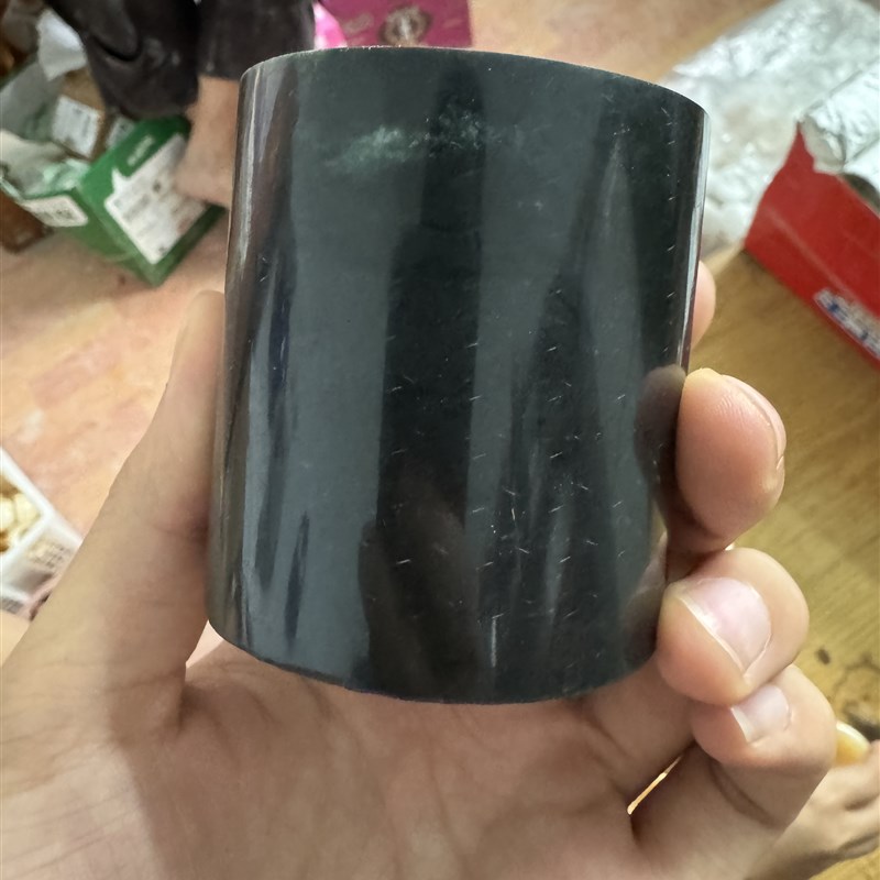 天然藏玉药王石直筒玉茶杯强磁健康长寿茶具客厅摆件蛇纹石玉杯子