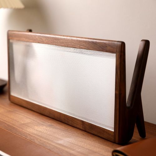 黑胡桃木电脑显示器增高架办公桌面笔记本台式屏幕工位垫高底座小